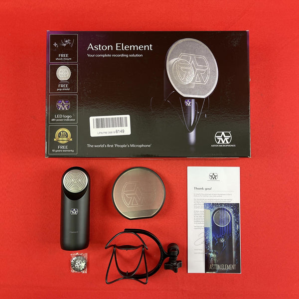 [USED] Aston Microphones Element Cardioid Microphone Bundle w/Shock Mount and Pop Filter (See Description)