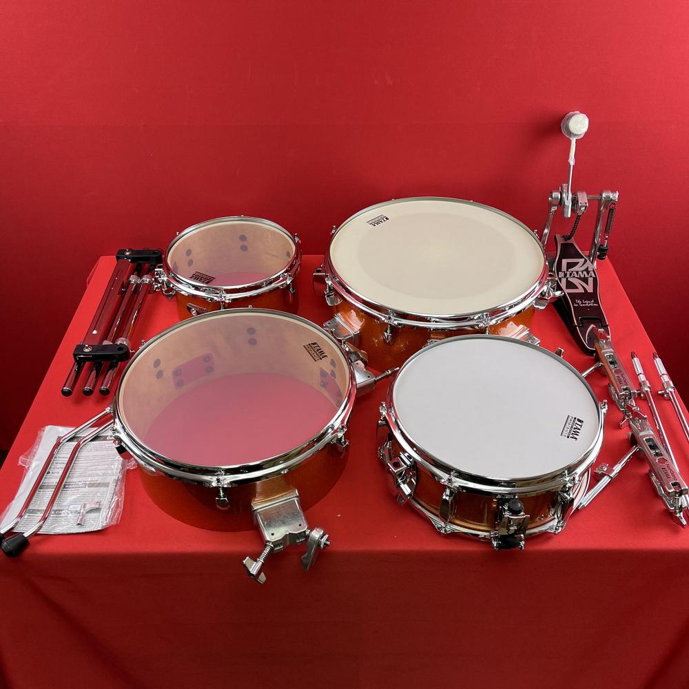 [USED] Tama CJB46BOS Cocktail-Jam 4 Piece Drum Shell Kit, Bright Orange Sparkle