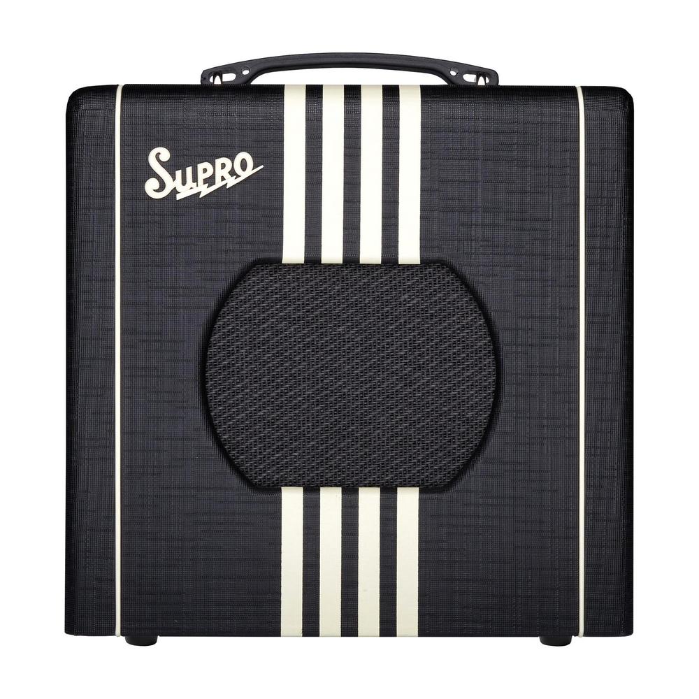 Supro 1818BC Delta King 8 1-Watt 1 X 8" Guitar Combo, Black w/Cream Stripes