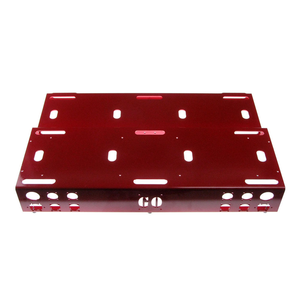 GO Pedalboards 24x16 Two-Tier Aluminum Pedalboard, Red w/Case and Riser