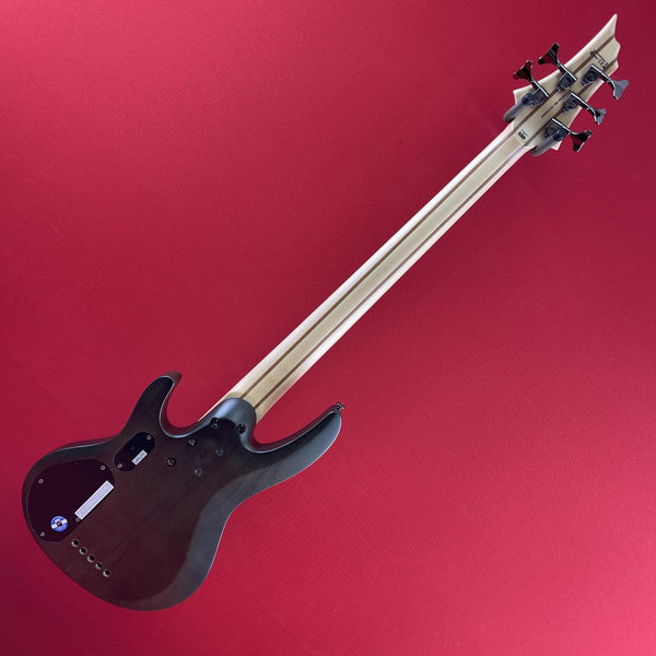 [USED] ESP LTD B-205SM Five-String Bass Guitar Spalted Maple, Black Satin (See Description)
