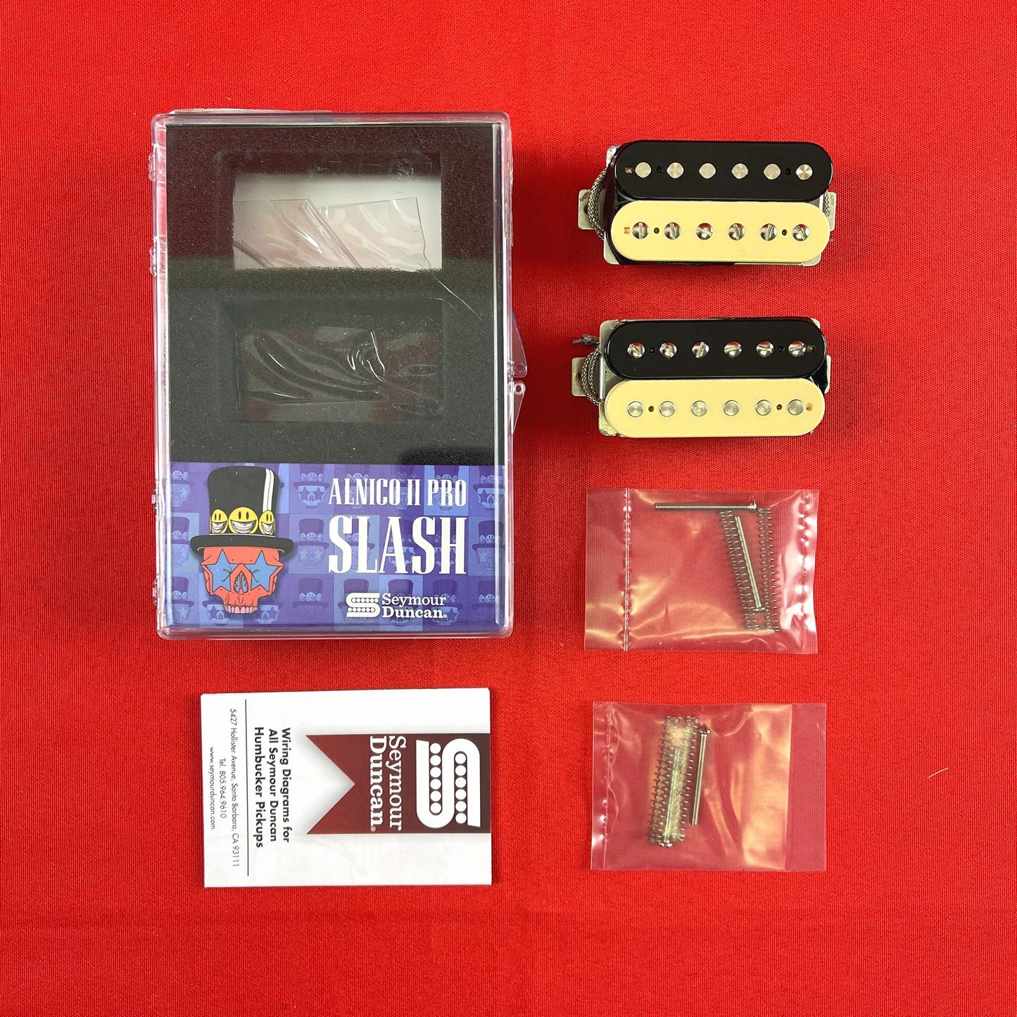 [USED] Seymour Duncan APH-2s Alnico II Pro Slash Set Humbucker Pickups - Zebra/Reverse Zebra