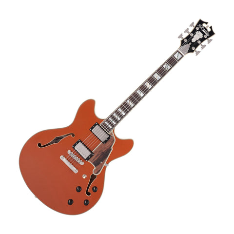 D'Angelico DADDCRUSSNS Deluxe DC Limited Edition Semi-hollowbody Electric Guitar, Rust
