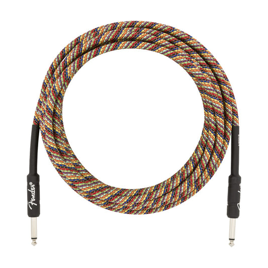 Fender 0990918299 18.6' Straight Festival Instrument Cable Pure Hemp, Rainbow