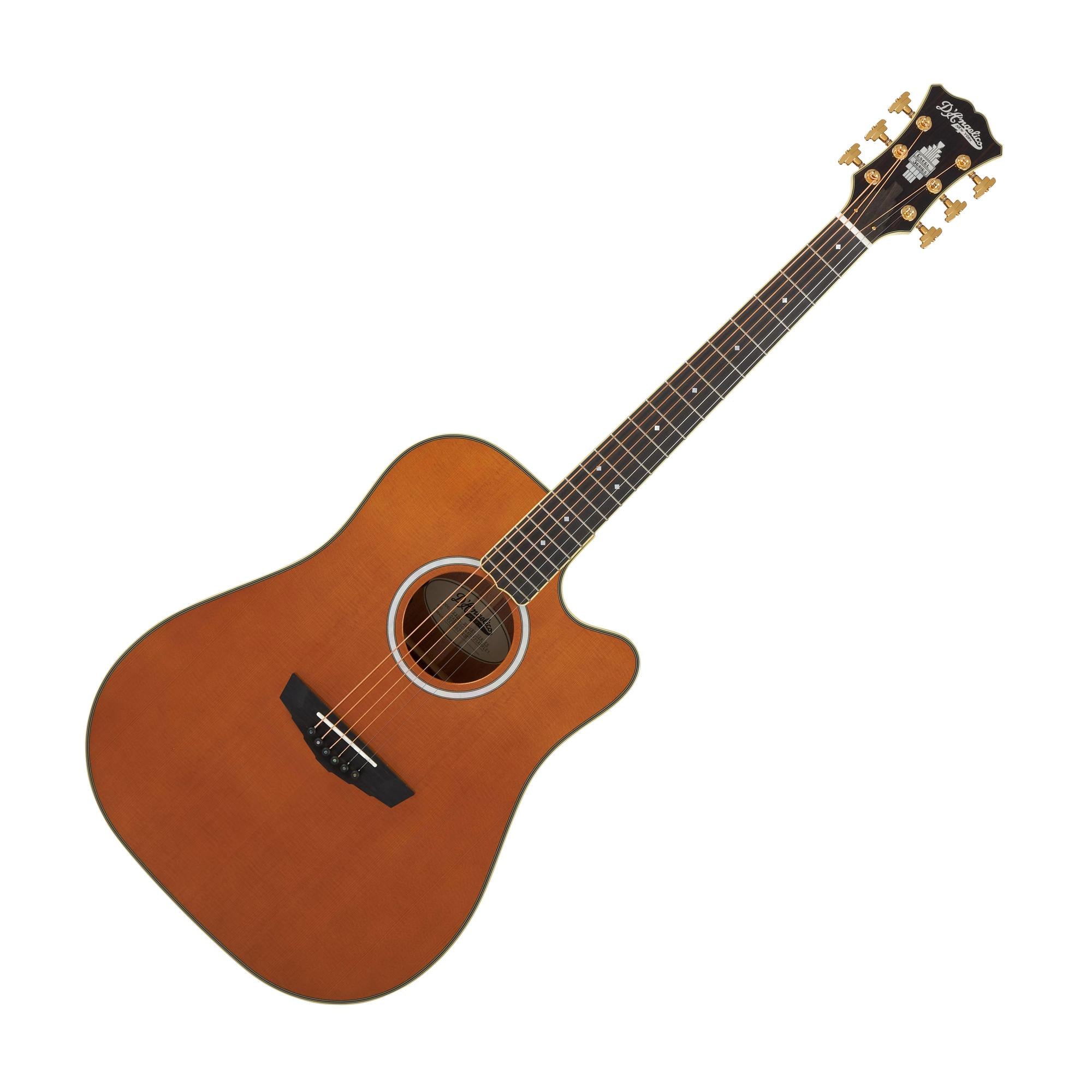 D'Angelico DAED500VNATGP2 Excel Bowery Series Acoustic Electric Guitar, Vintage Natural