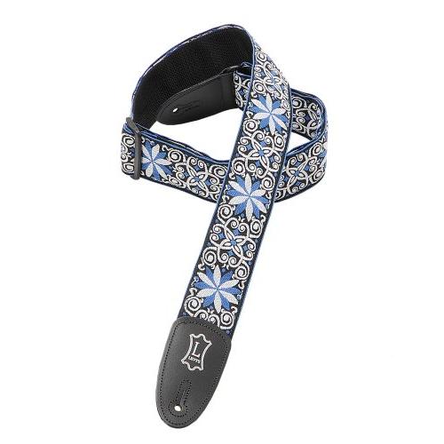 Levy's Jacquard Weave Hootenanny Guitar Strap, Blue/White
