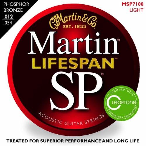 Martin 7100 SP Lifespan Phosphor Bronze Acoustic Guitar Strings, Light