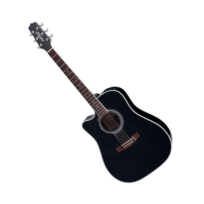 Takamine EF341SC-LH Dreadnought Acoustic/ Electric Guitar, Black, Left Handed with Case