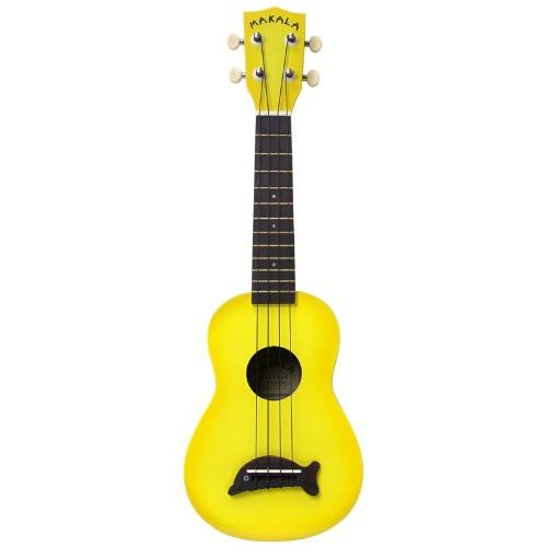 Kala MK-SD Makala Dolphin Series Soprano Ukulele, Yellow Burst