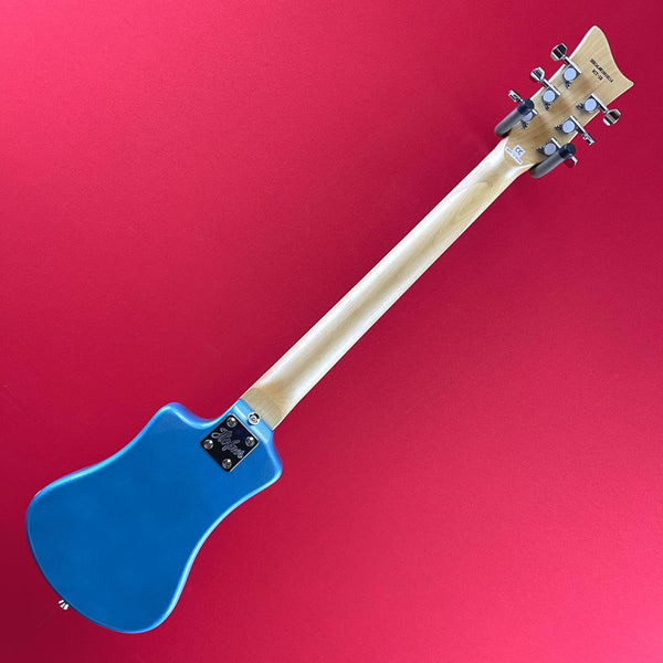 [USED] Hofner HCT-SH-BL-O 6 String Shorty Electric Travel Guitar w/Gig Bag, Blue