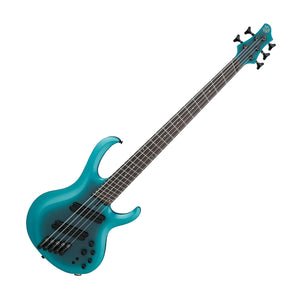 Ibanez BTB605MSCEM BTB 5 String Bass Guitar w/Case, Cerulean Aura Burst Matte