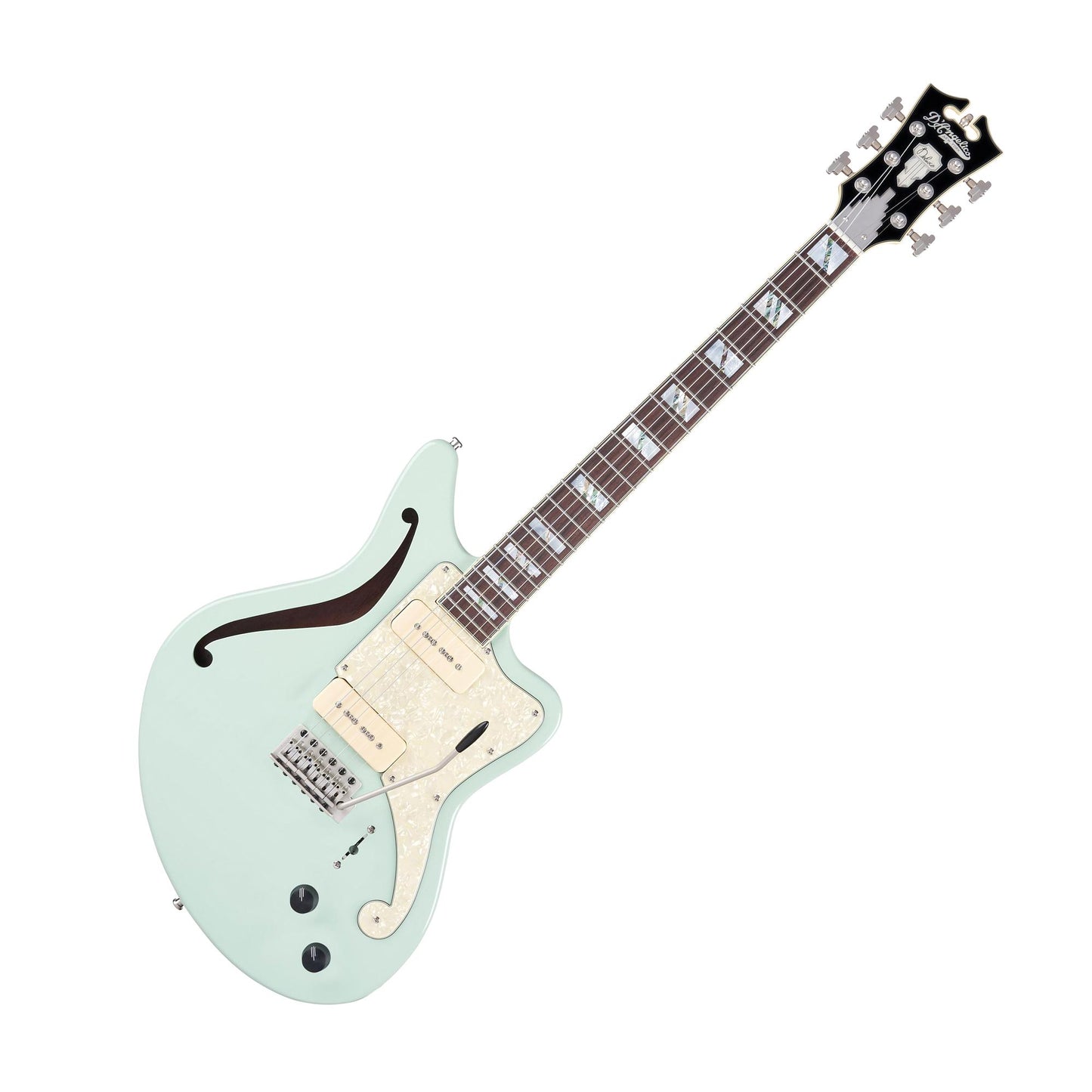 D'Angelico DADBEDSHSAGESNTR Deluxe Bedford Limited Edition Semi-Hollow Body Electric Guitar w/P90's, Sage