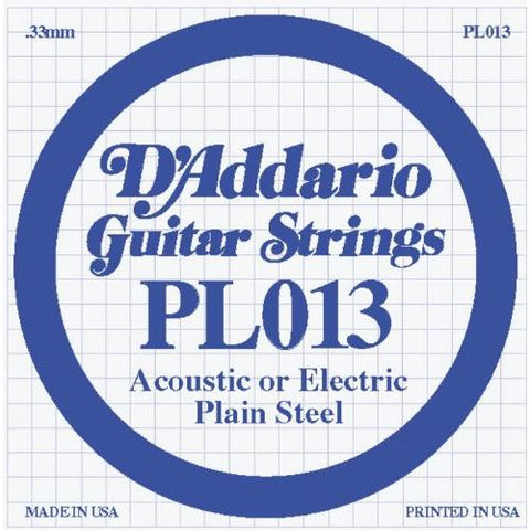 D'Addario PL013 Plain Steel Guitar Single String, .013