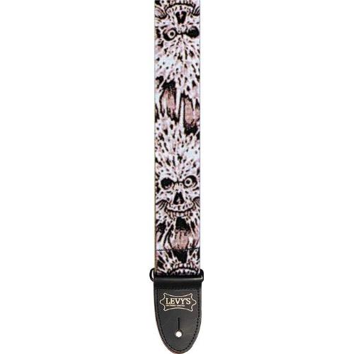 Levy's Polyester Guitar Strap, Wild Skulls