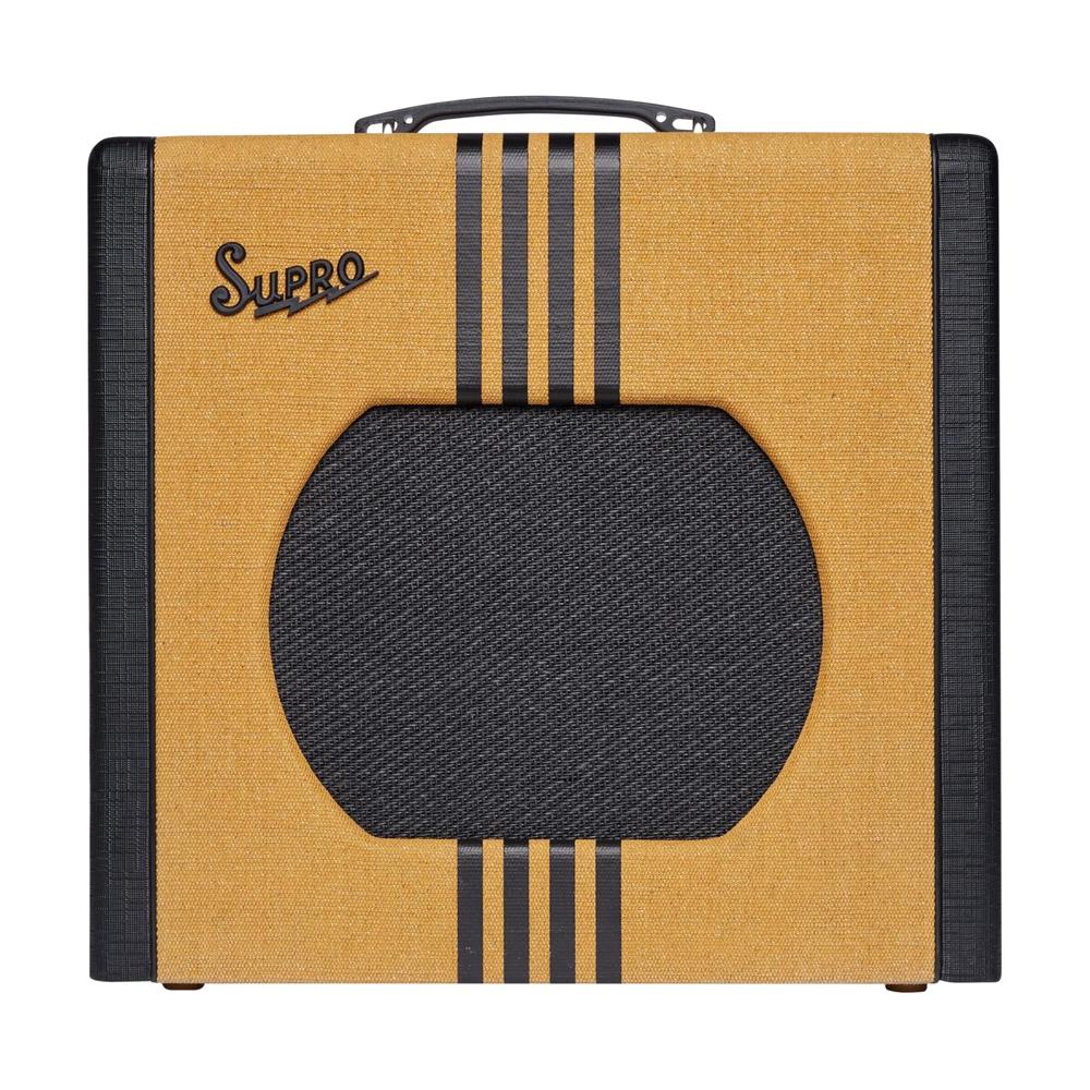 Supro 1822RTB Delta King 12 15-Watt 1 X 12" Guitar Combo, Tweed w/Black Stripes