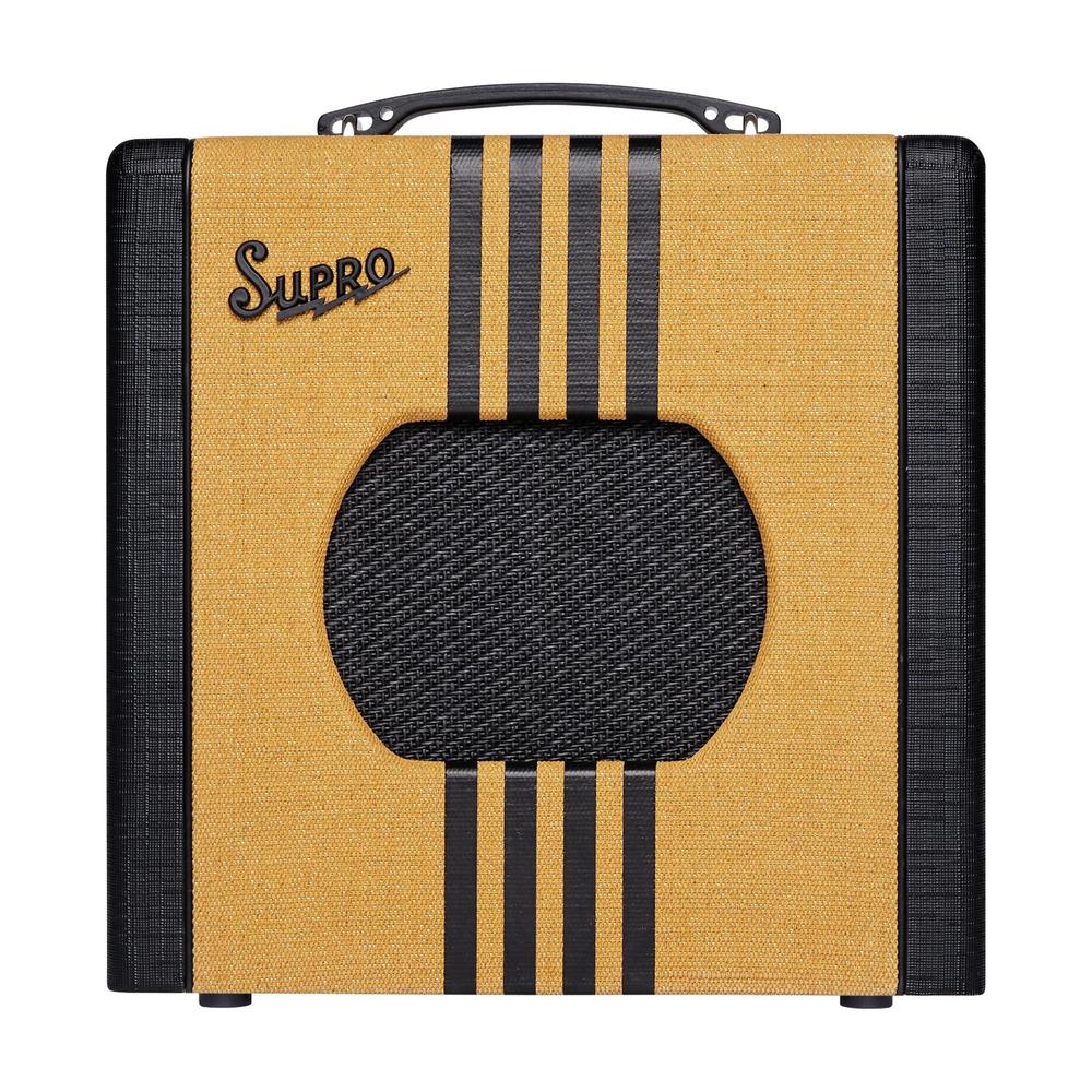 Supro 1818TB Delta King 8 1-Watt 1 X 8" Guitar Combo, Tweed w/Black Stripes