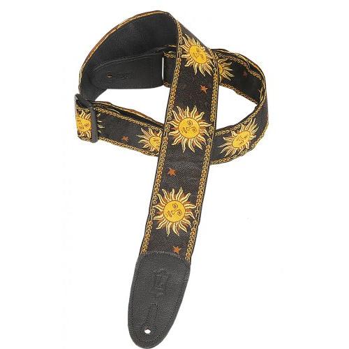 Levy's Polyester/Vinyl Guitar Strap, Sun Yellow/Black