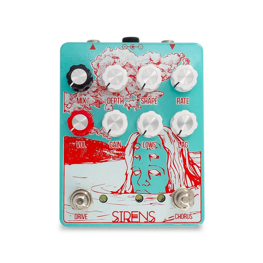 Pine-Box Customs Sirens V2 Chorus Vibrato Overdrive, Seafoam