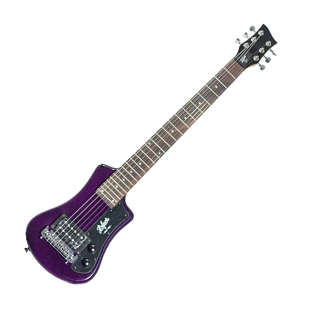 Hofner HCT-SH-PU-O Shorty Electric Travel Guitar w/Gig Bag, Purple