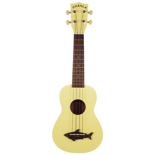 Makala MK-SS-YLW Shark Bridge Soprano Ukulele with Vintage Satin Finish - Yellow Coral