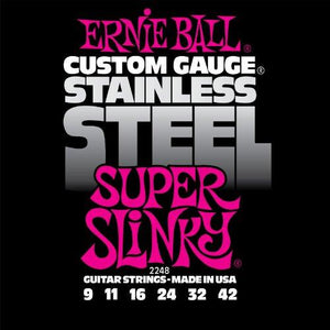 Ernie Ball 2248 Stainless Steel Super Slinky Set, .009 - .042