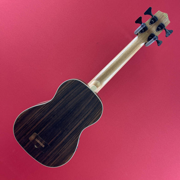 [USED] Kala UBASS-EBY-FSRW Acoustic-Electric Ukulele Bass, Striped Ebony