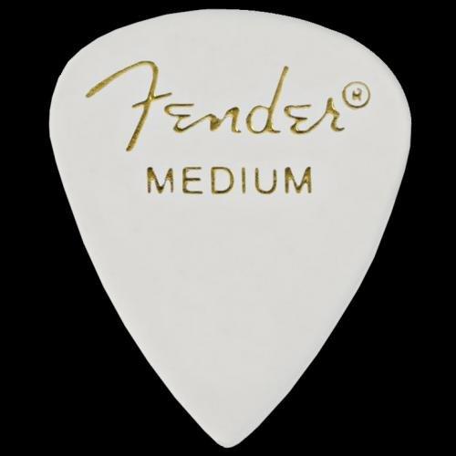 Fender 351 Classic Guitar Picks, 12 Pack, White, Medium