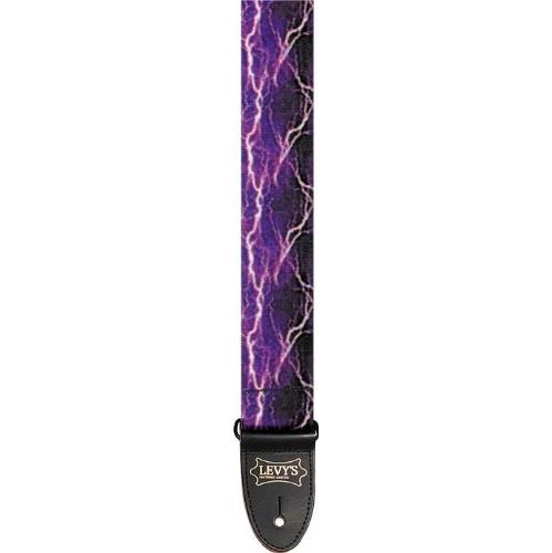 Levy's Polyester Guitar Strap, Lightning Storm