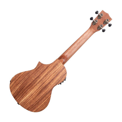 Kala KA-TK-C-CE Teak Tri-Top Concert Acoustic Electric Ukulele, Natural Satin