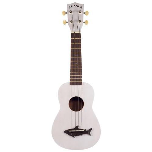 Makala MK-SS-WHT Shark Bridge Soprano Ukulele with Vintage Satin Finish - Great White